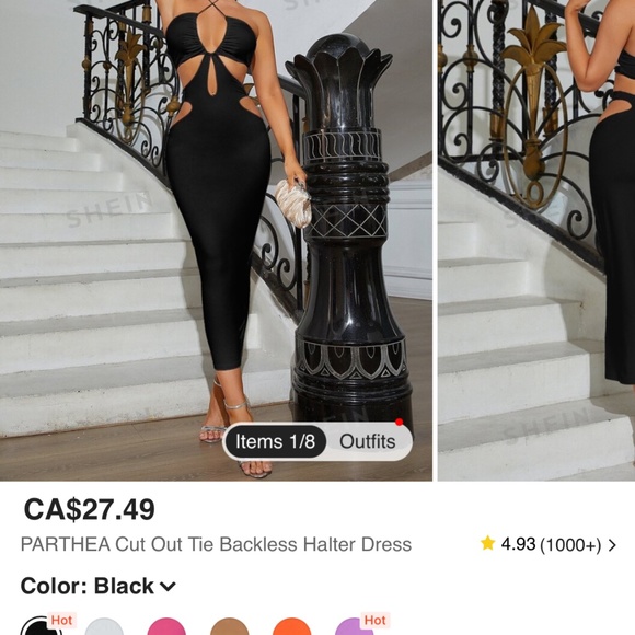 shein black cutout dress - Picture 1 of 2